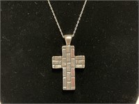 Sterling Cross Necklace 2.9gr TW 18in