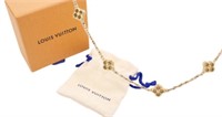Louis Vuitton Gold Tone Floral Necklace