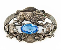 Jewelry Silver Victorian Lion Sash Pin