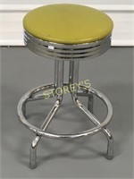 Chrome Stools with Yellow Padded Seat