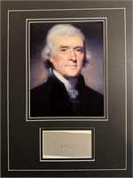 Thomas Jefferson Custom Matted Autograph Display