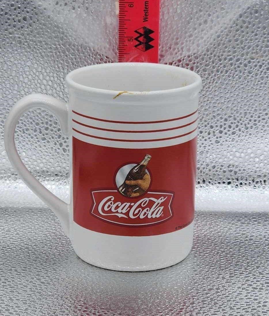 Vintage Red Striped Coca-Cola Cafe Coffee Mug
