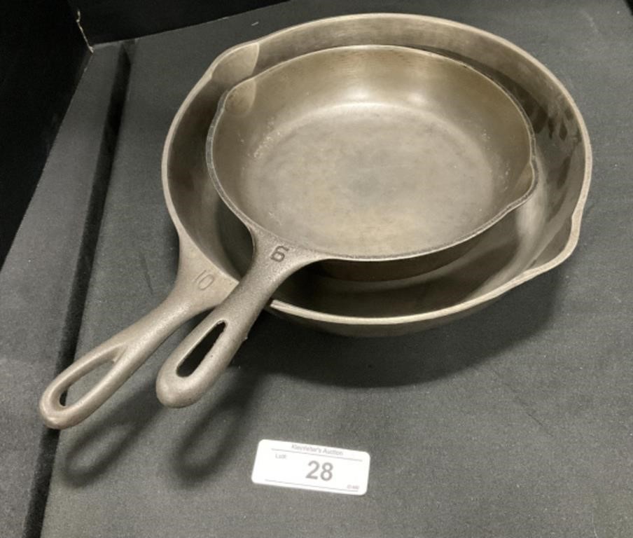 Very Nice Pair Of Wagner Ware Cast Iron Pans.