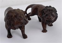 Carved Wood Lions