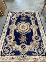 Area rug
6x9 
Royal blue and cream color