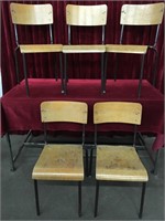 5 Vintage Stacking Banquet Hall Chairs