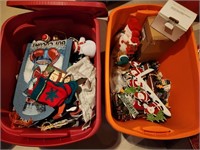 2 Bins of Christmas Décor