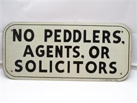 15x7 "No Peddlers, Agents ..." Aluminum Sign