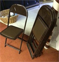 4 small metal folding chairs