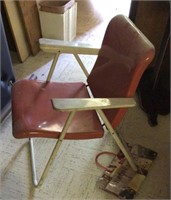 Vintage folding metal patio chair