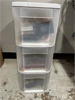 3 drawer storage container with contents