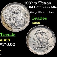 1937-p Texas Old Commem 50c Grades Choice AU/BU Sl
