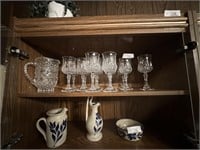 13 pcs Shannon crystal stemware and pitcher