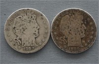 1900-S and 1900-O Barber Silver Half Dollar