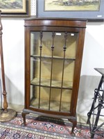 ANTIQUE MAHOGANY GLASS FRONT BOOKCASE