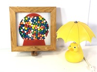 11" H Duck Lamp & 14" H Wall Mount Gum Ball Disp