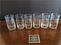 Lot of 6 Etched Water Glasses