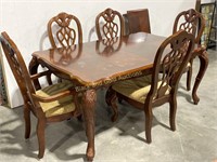 Ornate Dining Table With Five Chairs