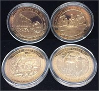 4- Copper American Commemorative  Coins
