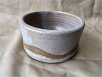 Handmade Tan and Brown Ceramic Bowl #2