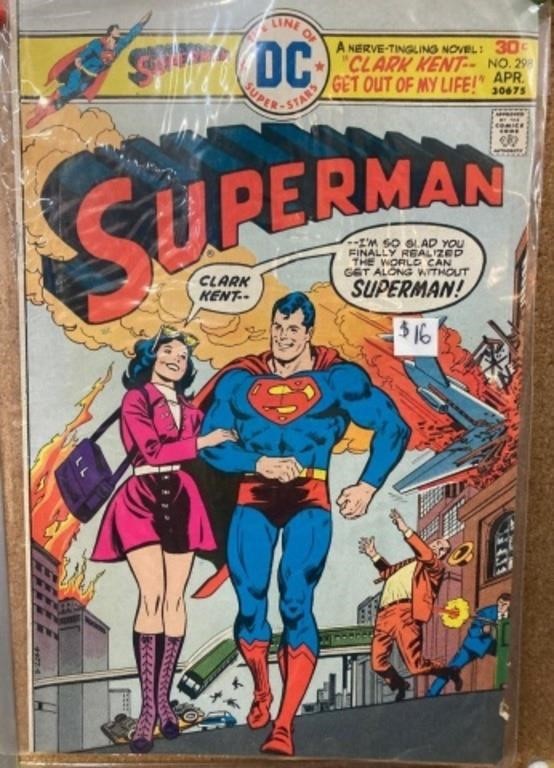 10 OLD COMIC BOOKS INCL SUPERMAN AND SPIDERMAN