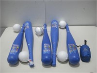 Five Plastic Childs Baseballs & Bats