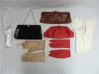 Vintage Ladies Clutch Purses & Gloves