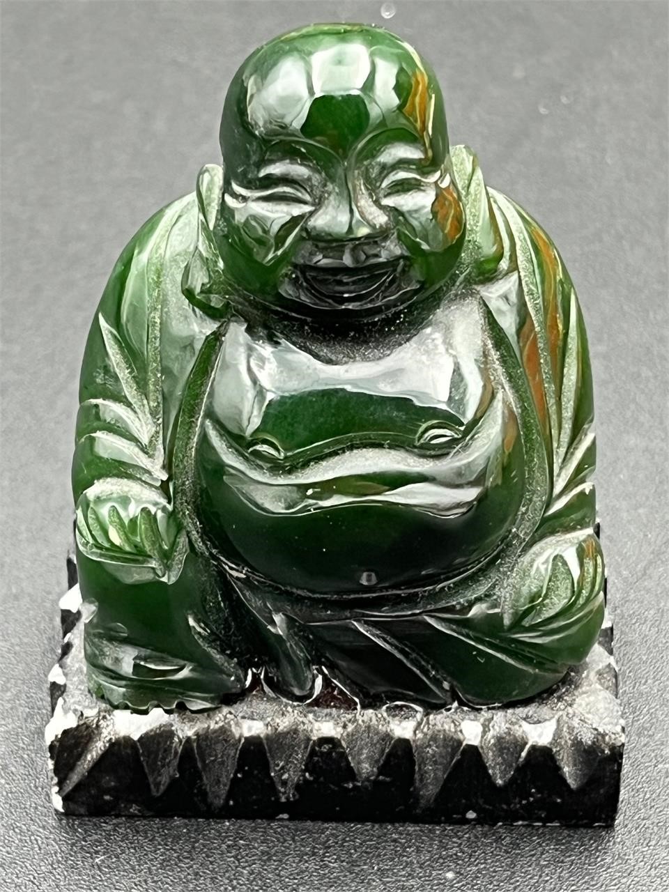 Vintage Green Jade buddha statue