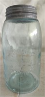 Vintage blue glass Whitney Mason jar