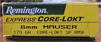 (20) Rounds of Remington 8mm Mauser Ammo