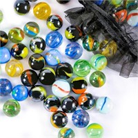 POPLAY 60PCS Colorful Glass Marbles,9/16 inch Marb