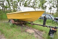 12ft Fiberglass Boat & Trailer, s/n: SK 400656181