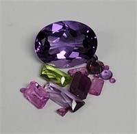 Peridot and Amethyst Assorted Loose Stones