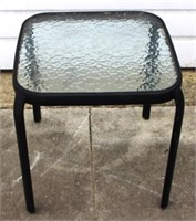 Metal Table w/ Glass top - 16 x 16 x 16.5