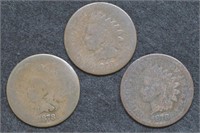 3 - 1878 Indian Head Cents