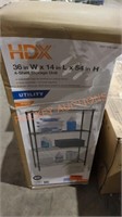 Hdx 36 in. X 14 in. X 54-in four shelf storage