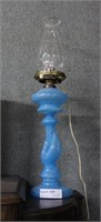 Powder blue ladies hand vanity lamp