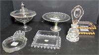 Flat of various Candlewick glass trays