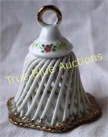 Ceramic Woven Bell with Floral Detail