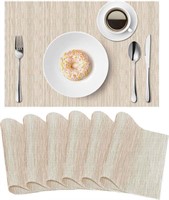 Set of 8 Non-Slip Kitchen Tablemats (Beige)