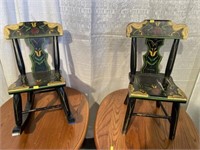 (2) Antique Painted Child's Chairs