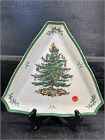 SPODE CHRISTMAS TREE 10.5 IN TRIANGLE DISH