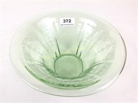 Green Princess depression glass 9" hat shaped bowl