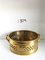 Gold Ash Dish With Diamond Shaped Holes And