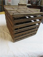 old wooden egg crate