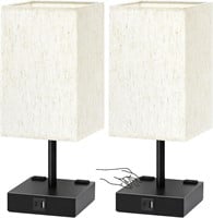 2pc USB Nightstand Lamps with Dimmer
