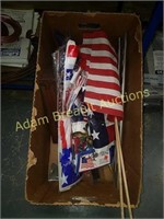 Assorted flags and Americana decor