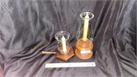 Two Wooden Candle Holders