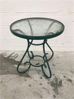 Metal Glass-Top Patio Table