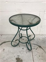 Metal Glass-Top Patio Table